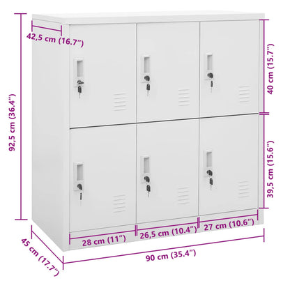 vidaXL Φοριαμός Ανοιχτό Γκρι 90 x 45 x 92,5 εκ. Ατσάλινος