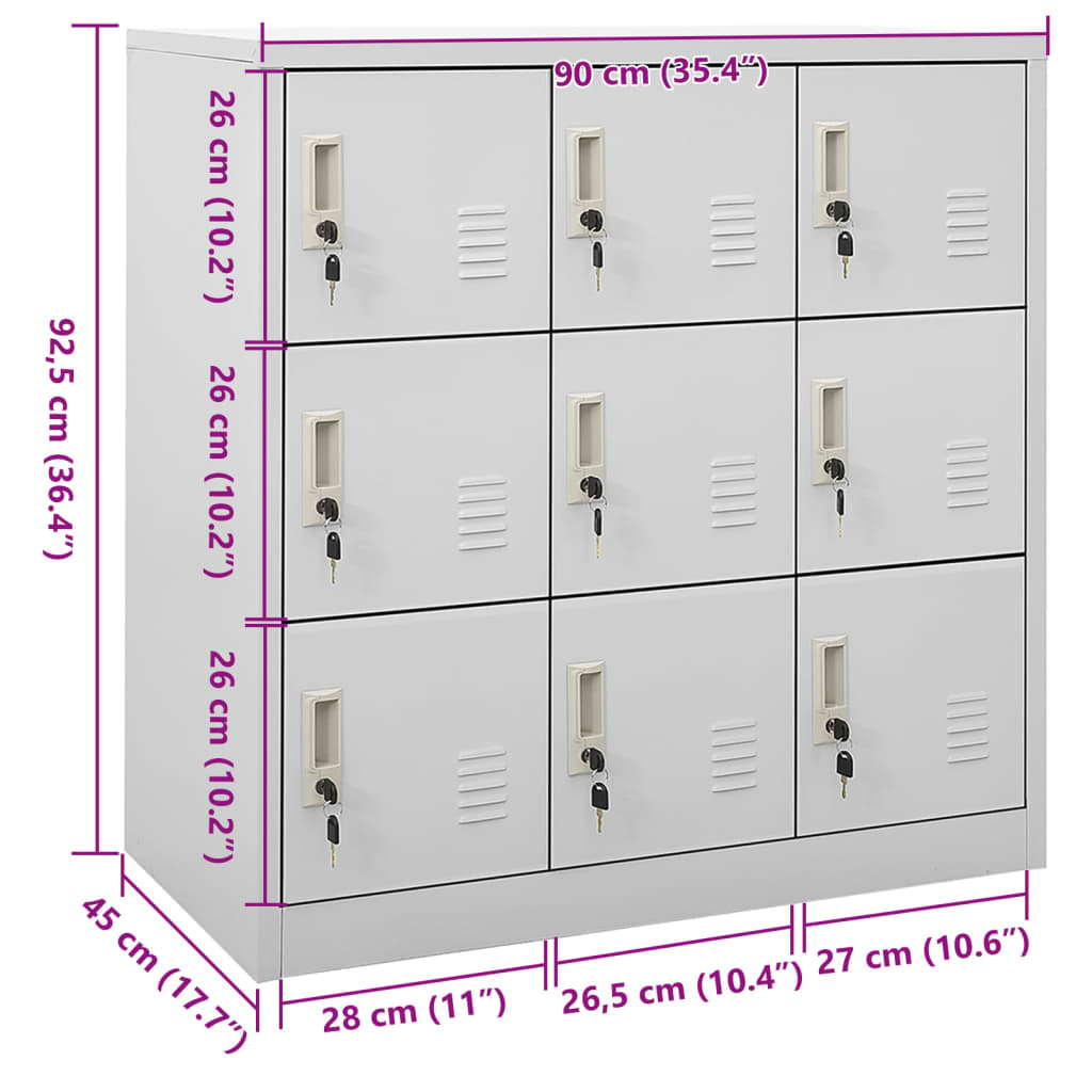 Φοριαμός Ανοιχτό Γκρι 90 x 45 x 92,5 εκ. Ατσάλινος