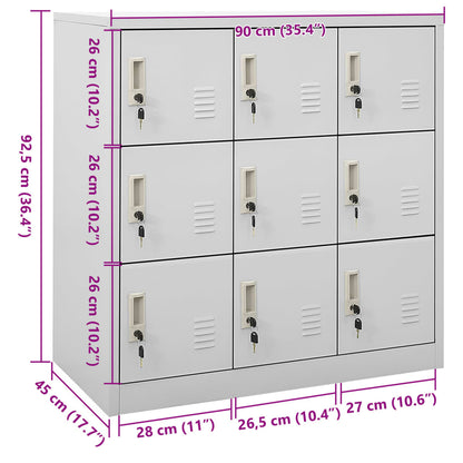 Φοριαμός Ανοιχτό Γκρι 90 x 45 x 92,5 εκ. Ατσάλινος