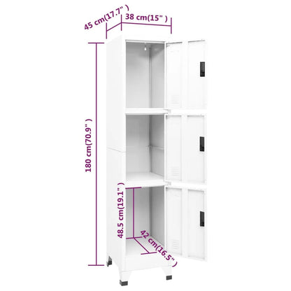 vidaXL Φοριαμός Λευκός 38 x 45 x 180 εκ. Ατσάλινος