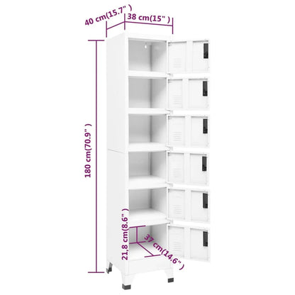 vidaXL Φοριαμός Λευκός 38 x 40 x 180 εκ. Ατσάλινος