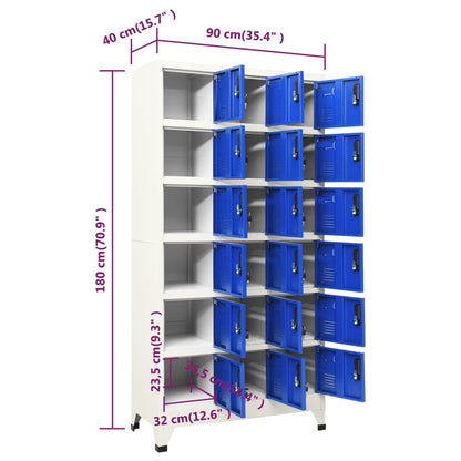 vidaXL Φοριαμός Γκρι και Μπλε 90 x 40 x 180 εκ. Ατσάλινος