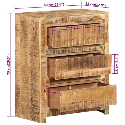 vidaXL Συρταριέρα 60 x 33 x 75 εκ. από Μασίφ Ξύλο Μάνγκο