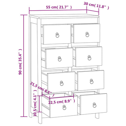 vidaXL Συρταριέρα 55 x 30 x 90 εκ. από Μασίφ Ξύλο Teak