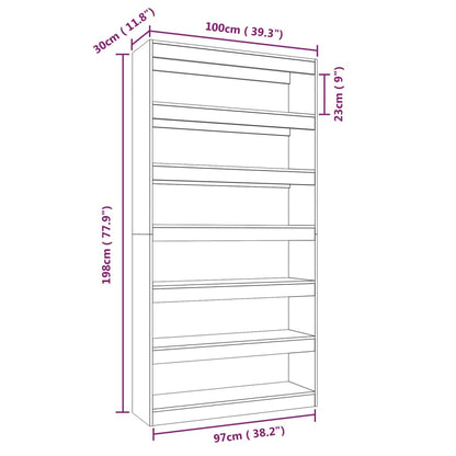 Βιβλιοθήκη/Διαχωριστικό Χώρου Γκρι Sonoma 100x30x198 εκ