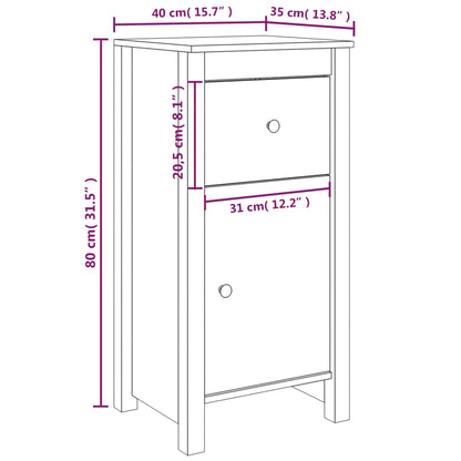 vidaXL Συρταριέρες 2 τεμ. Λευκό 40 x 35 x 80 εκ. από Μασίφ Ξύλο Πεύκου