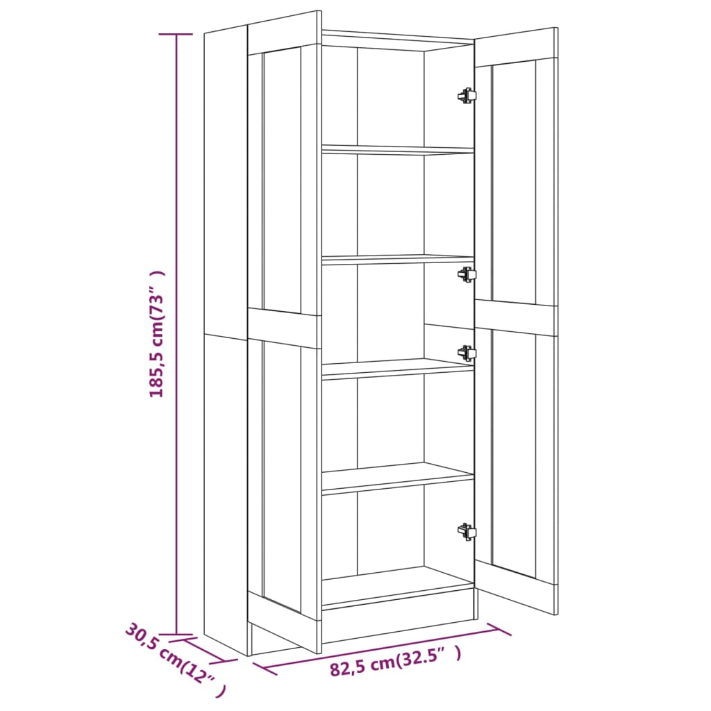 vidaXL Βιβλιοθήκη Καπνιστή Δρυς 82,5x30,5x185,5 εκ. Επεξεργασμένο Ξύλο