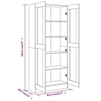 vidaXL Βιβλιοθήκη Καπνιστή Δρυς 82,5x30,5x185,5 εκ. Επεξεργασμένο Ξύλο