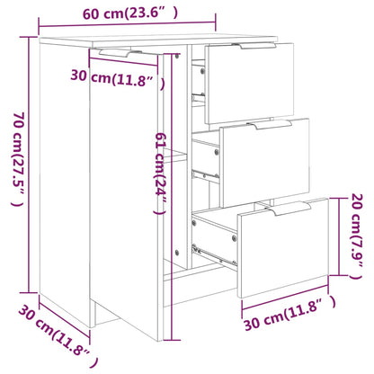 vidaXL Συρταριέρα Sonoma Δρυς 60 x 30 x 70 εκ. από Επεξεργασμένο Ξύλο