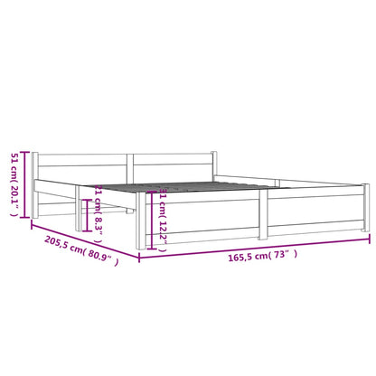 vidaXL Πλαίσιο Κρεβατιού Λευκό 160 x 200 εκ. από Μασίφ Ξύλο