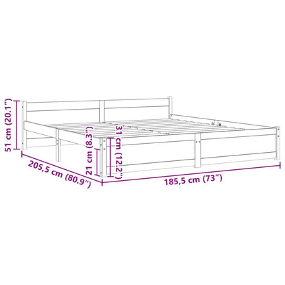 vidaXL Πλαίσιο Κρεβατιού Μελί 180 x 200 εκ. Μασίφ Ξύλο Super King