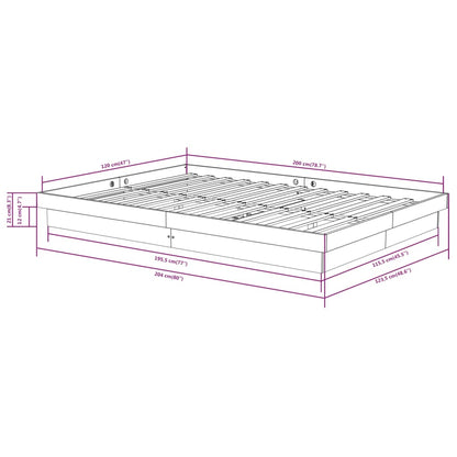 vidaXL Πλαίσιο Κρεβατιού 120 x 200 εκ. από Μασίφ Ξύλο