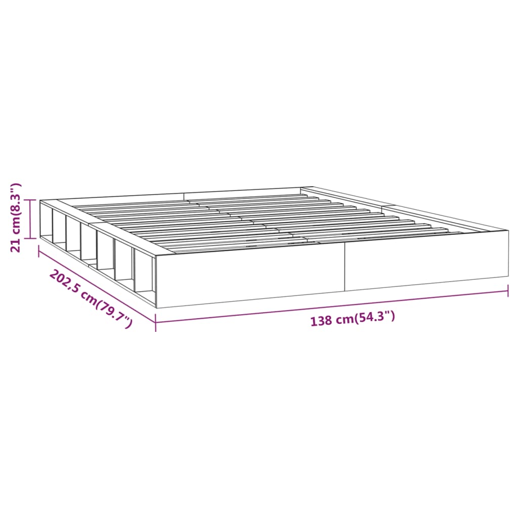 vidaXL Πλαίσιο Κρεβατιού Λευκό 120 x 200 εκ. από Μασίφ Ξύλο