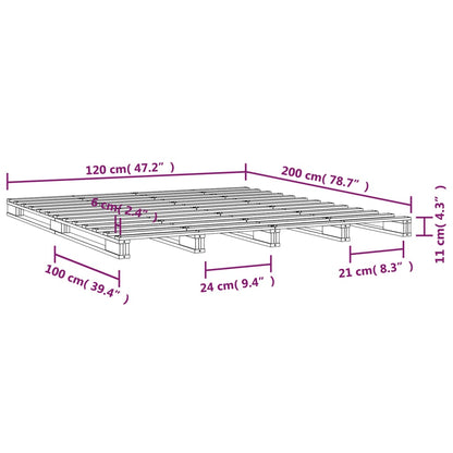 vidaXL Κρεβάτι από Παλέτες Λευκό 120 x 200 εκ. από Μασίφ Ξύλο Πεύκου