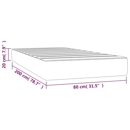 vidaXL Στρώμα με Pocket Springs Σκούρο Γκρι 80x200x20 εκ. Υφασμάτινο