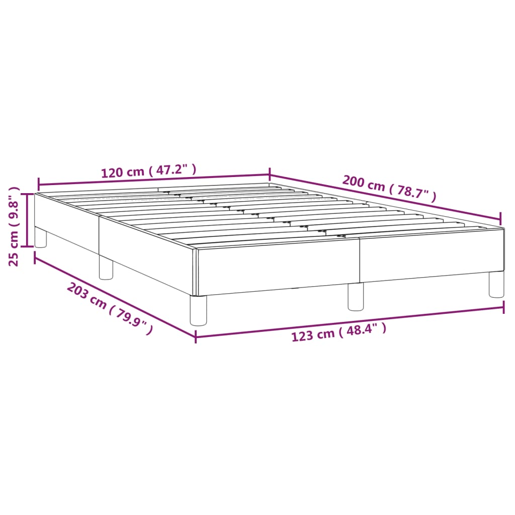 vidaXL Σκελετός Κρεβατιού Χωρίς Στρώμα Μαύρο 120x200 εκ. Υφασμάτινο