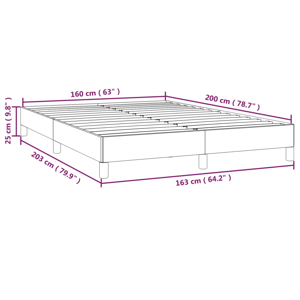 vidaXL Σκελετός Κρεβατιού Χωρίς Στρώμα Μαύρο 160x200 εκ.Υφασμάτινο