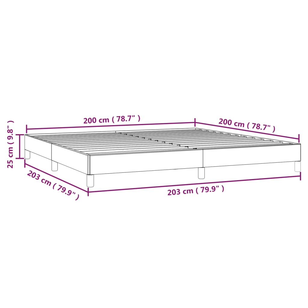 vidaXL Σκελετός Κρεβατιού Χωρίς Στρώμα Μαύρο 200x200 εκ. Υφασμάτινο