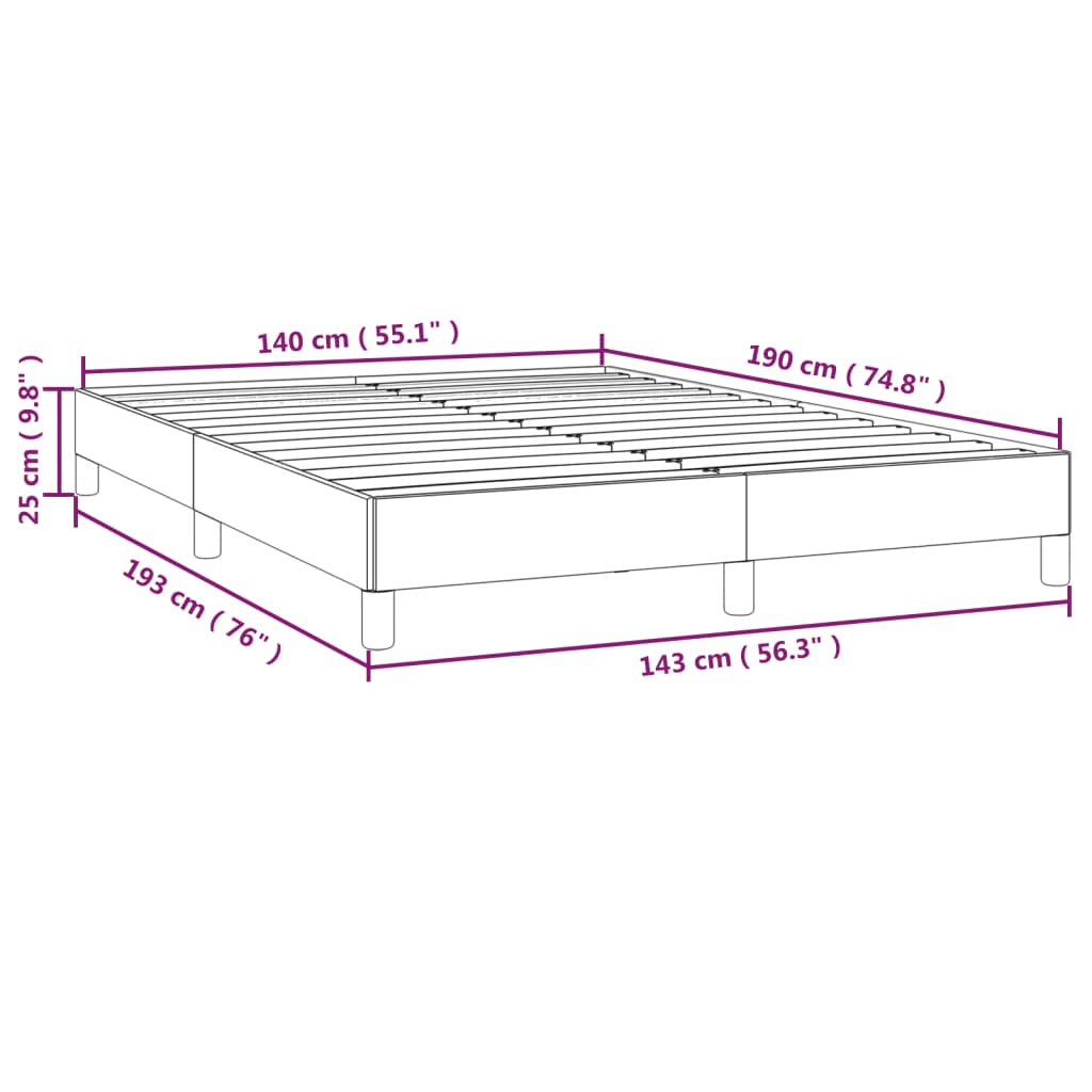 vidaXL Σκελετός Κρεβατιού Χωρίς Στρώμα Μαύρο 140x190 εκ. Υφασμάτινο