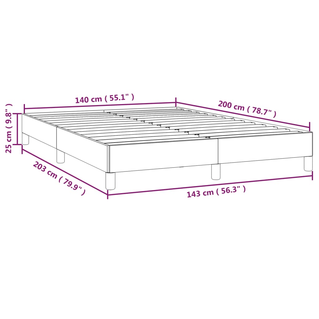 vidaXL Σκελετός Κρεβατιού Χωρίς Στρώμα Μαύρο 140x200 εκ.Υφασμάτινο