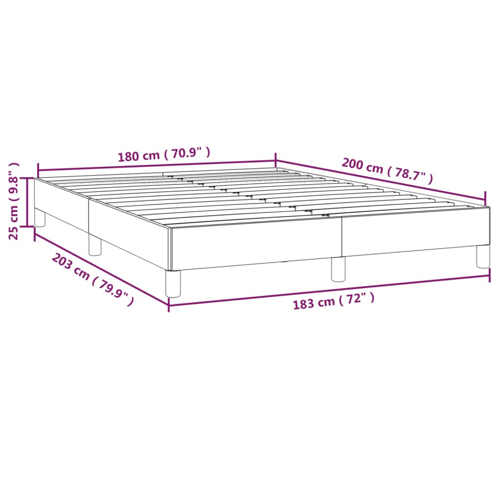 vidaXL Σκελετός Κρεβατιού Χωρίς Στρώμα Μαύρο 180x200 εκ. Υφασμάτινο