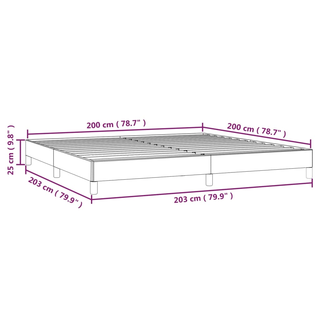 vidaXL Σκελετός Κρεβατιού Χωρίς Στρώμα Μαύρο 200x200 εκ. Βελούδινο