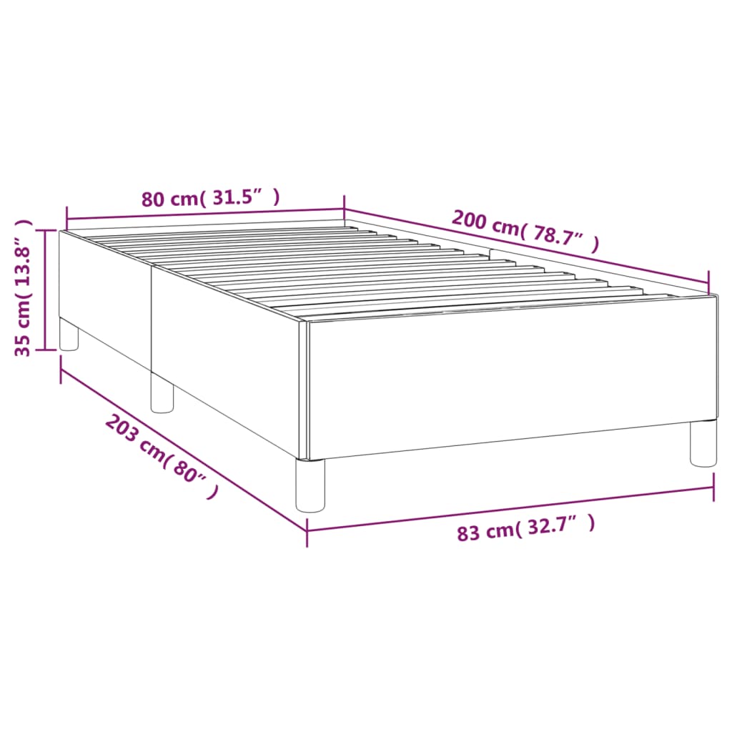 vidaXL Σκελετός Κρεβατιού Χωρίς Στρώμα Μπλε 80x200 εκ. Υφασμάτινο