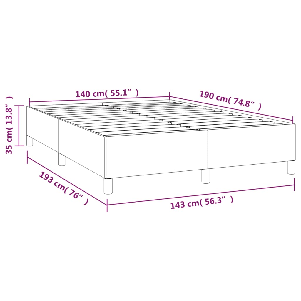 vidaXL Σκελετός Κρεβατιού Χωρίς Στρώμα Μπλε 140x190 εκ. Υφασμάτινο