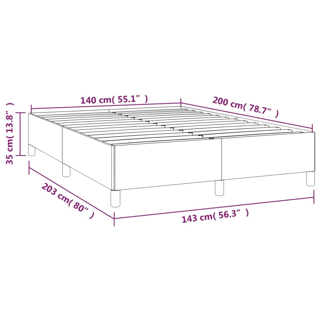 vidaXL Σκελετός Κρεβατιού Χωρίς Στρώμα Μπλε 140x200 εκ.Υφασμάτινο