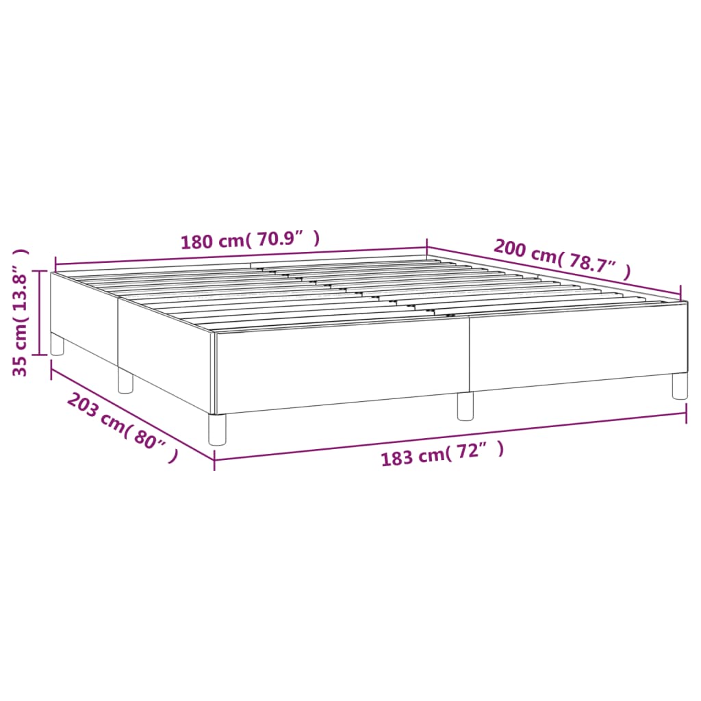 vidaXL Σκελετός Κρεβατιού Χωρίς Στρώμα Μαύρο 180x200 εκ. Υφασμάτινο