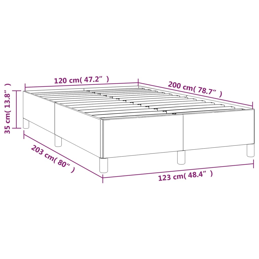 vidaXL Πλαίσιο Κρεβατιού Ροζ 120 x 200 εκ. Βελούδινο