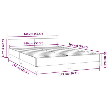 vidaXL Σκελετός Κρεβατιού Χωρίς Στρώμα Μαύρο 140x190 εκ. Υφασμάτινο