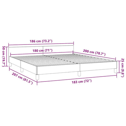 vidaXL Σκελετός Κρεβατιού Χωρίς Στρώμα Μαύρο 180x200 εκ. Υφασμάτινο