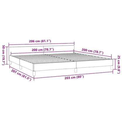 vidaXL Σκελετός Κρεβατιού Χωρίς Στρώμα Μαύρο 200x200 εκ. Υφασμάτινο