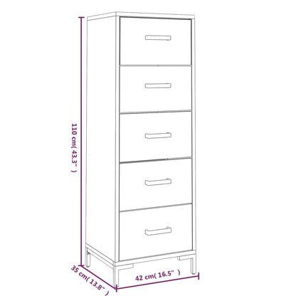 vidaXL Συρταριέρα 42 x 35 x 110 εκ. από Μασίφ Ξύλο Πεύκου