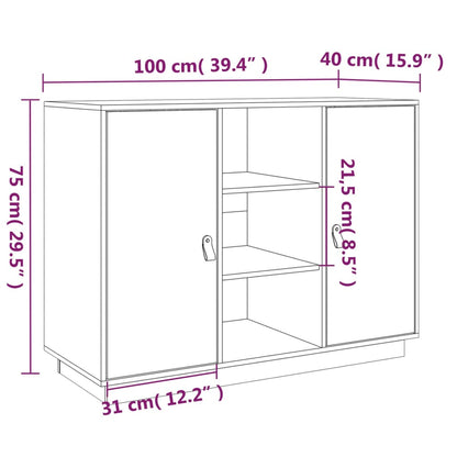 vidaXL Συρταριέρα Γκρι 100 x 40 x 75 εκ. από Μασίφ Ξύλο Πεύκου