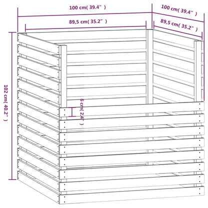 vidaXL Κομποστοποιητής 100x100x102 εκ. από Μασίφ Ξύλο Πεύκου