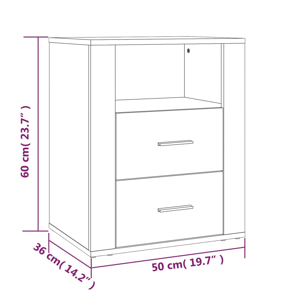 vidaXL Κομοδίνο Sonoma Δρυς 50x36x60 εκ. από Επεξεργασμένο Ξύλο