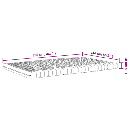 vidaXL Στρώμα Αφρού 7 Ζωνών Σκληρότητα 20 ILD Λευκό 140 x 200 εκ.