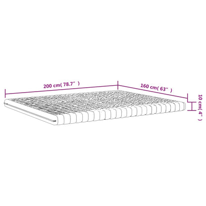 vidaXL Στρώμα Αφρού 7 Ζωνών Σκληρότητα 20 ILD Λευκό 160 x 200 εκ.