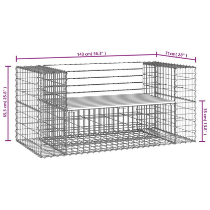 vidaXL Παγκάκι Συρματοκιβώτιο 143x71x65,5 εκ. Μασίφ Ξύλο Ψευδοτσούγκας