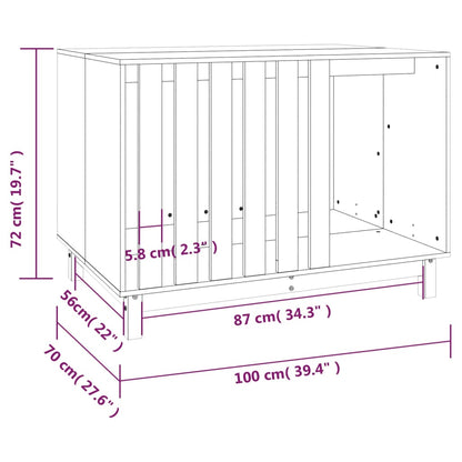 vidaXL Σπιτάκι Σκύλου 100 x 70 x 72 εκ. από Μασίφ Ξύλο Πεύκου