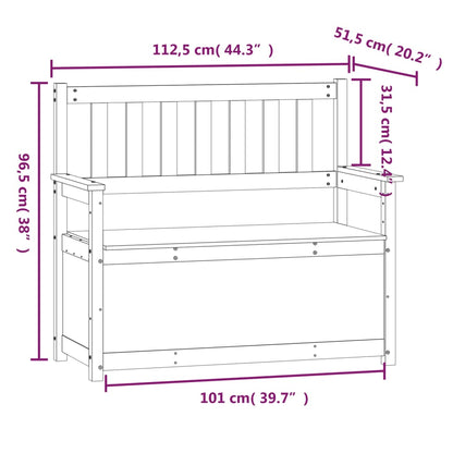 vidaXL Παγκάκι Μασίφ Ξύλο Πεύκου 112,5 x 51,5 x 96,5 εκ.