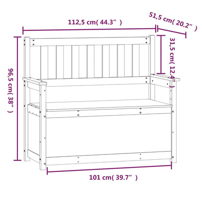 Παγκάκι Λευκό από Μασίφ Ξύλο Πεύκου 112,5x51,5x96,5 εκ.