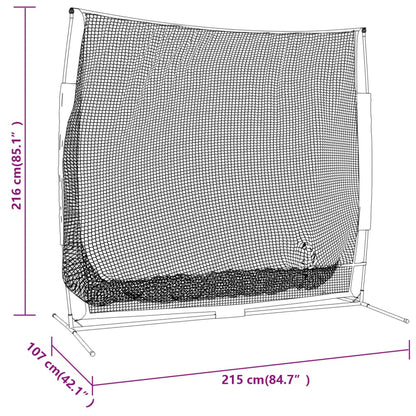 vidaXL Φορητό Δίχτυ Μπέιζμπολ Μαύρο/Κόκκινο 215x107x216 εκ Πολυεστέρας