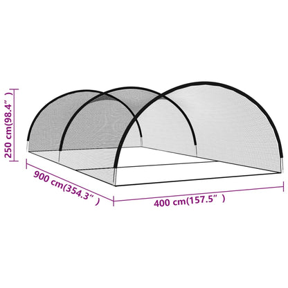 vidaXL Δίχτυ Κλουβί Μπέιζμπολ Μαύρο 900 x 400 x 250 εκ. από Πολυεστέρα
