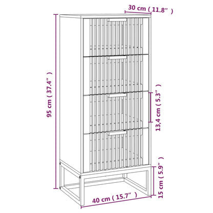 vidaXL Συρταριέρα Λευκή 40 x 30 x 95 εκ. από Επεξεργασμένο Ξύλο