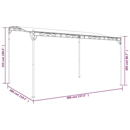 vidaXL Κρεμ Τέντα 4 x 3 μ. από Πολυεστέρα και Χάλυβα