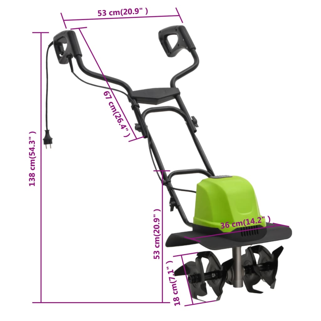 vidaXL Ηλεκτρική Φρέζα Κήπου 800W με 4 Λεπίδες