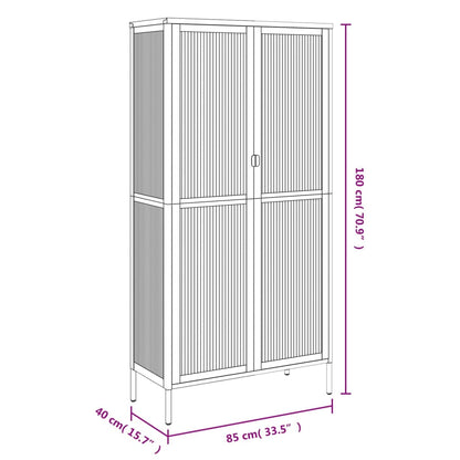 vidaXL Ψηλό Ντουλάπι Μαύρο 85 x 40 x 180 εκ. από Γυαλί και Ατσάλι